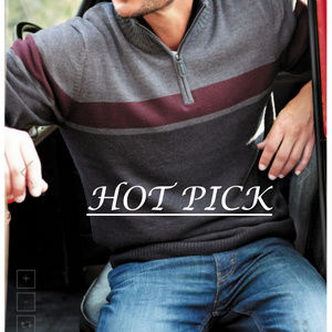 Sun River Quarter Zip Stripe Sweater